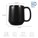 Miicol Ceramic Coffee Mug, 16 oz Large Coffee Cup, Tea Mug with Handle, Flat Bottom Mug for Men, Women, Office, Microwave and Dishwasher Safe, Multi-Color, Black