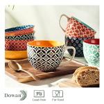DOWAN Coffee Mugs Set of 4, 24 oz Large Coffee Mugs, Jumbo Soup Mugs With Handles, Ceramic Coffee Cups for Coffee Cereal Latte for Men Women, Housewarming Wedding Gift, Vibrant Colors