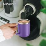 MEWAY 12oz Coffee Mug With Handle and Sliding Lid,Stainless Steel Travel Tumbler Cup with Handle,Double Wall Vacuum Insulated Camping Cup for Hot & Cold Drinks Tea (Purple,Set of 1)