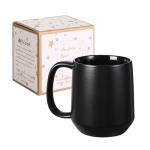 Miicol Ceramic Coffee Mug, 16 oz Large Coffee Cup, Tea Mug with Handle, Flat Bottom Mug for Men, Women, Office, Microwave and Dishwasher Safe, Multi-Color, Black