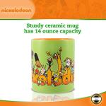 Silver Buffalo Nickelodeon Logo and Characters 90s Nostalgia Ceramic Mug, 14 Ounces