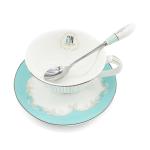 Krysclove Vintage Ceramic Teacup Elegant Coffee Cup with Spoon and Saucer Set,Royal Bone China Tea Cups (Stripe)