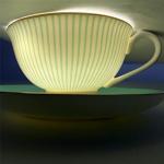 Krysclove Vintage Ceramic Teacup Elegant Coffee Cup with Spoon and Saucer Set,Royal Bone China Tea Cups (Stripe)