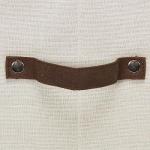 Household Essentials 538 Vision China Storage Box for Tea Cups and Mugs with Lid and Handles | Natural Canvas with Brown Trim