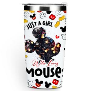 Inspired Cartoon Mouse Tumbler - Magic Mouse Lovers Coffee Mug, Animal Themed Gifts for Women, Girls, Niece - Friendship Birthday Christmas 20 oz Stainless Steel Travel Thermos Insulated Cup