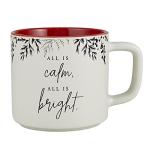 Creative Brands Christmas Coffee Mugs Stackable Stoneware Mug by the Heartfelt Collection, 14-Ounce, All Is Calm