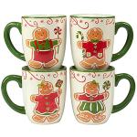 Certified International Holiday Magic Gingerbread 16 oz. Mugs, Set of 4