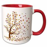 3dRose mug_62989_5 "Fall Tree with Leaves" Two Tone Red Mug, 11 oz, Multicolor