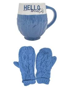 Holiday Treasures Hello Winter Mug & Mitten Set Birthday - Christmas Gifts Coffee Mug Set