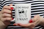 AW Fashions Grumpy Cat Mug - 11oz Coffee Mugs - Cute Pet Cup for Animal Lovers - Cool Themed Cat Mom Gag – Perfect For Christmas and Birthdays - I Do What I Want