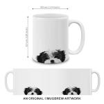 MUGBREW Black White Shih Tzu Ceramic Coffee Mug Tea Cup, 11 OZ