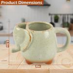 Home-X Elephant Mug with Tea Bag Holder - 16 oz Heat Resistant Ceramic Tea Cup - Microwave Safe - Weathered Green