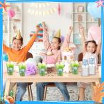 Hushee 50 Pcs Ocean Themed Plastic Beach Cups 12 oz Reusable Sea Turtle Cups Summer Sea Birthday Decorations Ocean Themed Party Favors for Animal Birthday Tea Beach Party Supplies