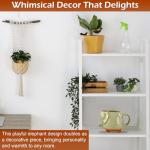 Home-X Elephant Mug with Tea Bag Holder - 16 oz Heat Resistant Ceramic Tea Cup - Microwave Safe - Weathered Green