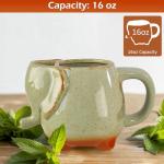 Home-X Elephant Mug with Tea Bag Holder - 16 oz Heat Resistant Ceramic Tea Cup - Microwave Safe - Weathered Green