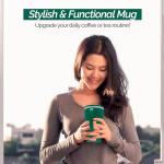 Copco Cone 16oz Insulated Travel Mug with Handle, Double Wall, Slide-Closure Lid, BPA-Free, Microwave & Dishwasher Safe, Reusable Plastic Travel Coffee Tumbler - Portable Coffee Cup (Hunter Green)