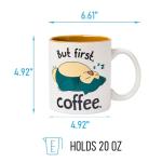 Silver Buffalo Pokemon Snorlax But First Coffee Ceramic Mug, 20 Ounces