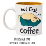 Silver Buffalo Pokemon Snorlax But First Coffee Ceramic Mug, 20 Ounces