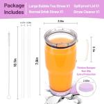 Zukro 32 oz Drinking Glass Tumbler with Handle, Iced Coffee Cup with Straw and Lid, Reusable Glass Bubble Tea Water Cup With Silicone Bumper, Fits In Cupholder, Dishwasher Safe, BPA Free, Watermelon