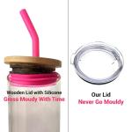 Zukro 32 oz Drinking Glass Tumbler with Handle, Iced Coffee Cup with Straw and Lid, Reusable Glass Bubble Tea Water Cup With Silicone Bumper, Fits In Cupholder, Dishwasher Safe, BPA Free, Watermelon