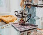 Disney Alice in Wonderland Monochrome Stacked Teacups Sculpted Ceramic Mug | BPA-Free Large Coffee Cup For Espresso, Cocoa, Tea