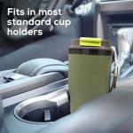 ADOTEM Insulated 16oz Stainless Steel Tumbler Mug Leakproof Double Walled Vacuum Thermal Coffee Cup with 2-in-1 Straw & Lid, Cupholder-Friendly Travel Mug for Hot & Cold Drinks (Olive Green)