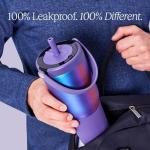 BrüMate Resa 35oz 100% Leakproof Travel Tumbler with Handle & Straw | Flexible SoftSip Straw | Silicone Sleeve for Durability | Stainless Steel | Cup Holder & Travel Friendly | (Lavender)