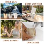 Kurotel 13oz/400ml Tumbler Water Glass Cups with Straw and Lid, 2 Pack Reusable Iced Coffee Cups, Thick Wall Insulated Glass Tumbler for Iced Tea, Coffee, Smoothie and Water, Travel Friendly