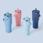 BrüMate Resa 35oz 100% Leakproof Travel Tumbler with Handle & Straw | Flexible SoftSip Straw | Silicone Sleeve for Durability | Stainless Steel | Cup Holder & Travel Friendly | (Lavender)