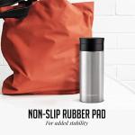 Ovente Stainless Steel Vacuum Insulated Coffee Water Mug, 12 oz Portable Double Wall Handheld Tumbler with Tea Infuser, BPA-Free Spill Proof Travel Friendly for Hot Cold Beverage, Silver MSA12S