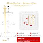 DAFURIET Dessert Cupcake Stand, 3 Tier Cup Cake Holder Tower for Tea Party/Birthday/Wedding, Plastic Tiered Serving Tray with Metal Rod, White