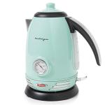 Nostalgia Retro Stainless Steel Electric Tea And Water Kettle, 1.7 Liters, Auto-Shut Off & Boil-Dry Protection, Water Level Indicator Window, Aqua