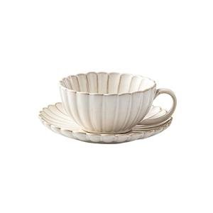 Colias Wing 9 Oz Petal Series Retro Design Ceramic Tea Cup Coffee Mug Travel Mug with Saucer-White