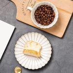 Colias Wing 9 Oz Petal Series Retro Design Ceramic Tea Cup Coffee Mug Travel Mug with Saucer-White