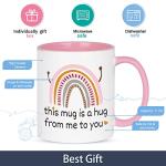 Cabtnca Friendship Hug Mug - This Mug Is A Hug From Me To You - Encouragement Inspirational Gift for Women, Best Friend, Mom, Coworker - Birthday, Mother's Day, Christmas - 11Oz