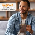 Christian Art Gifts Large Inspirational Ceramic Microwave & Dishwasher Safe Coffee & Tea Scripture Mug for Men & Women: Lord is My Strength Encouraging Bible Verse, Lion Design, Brown & Black, 14 oz.