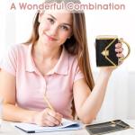 JIEYAO Handbag Coffee Mugs Set of 4, 10 Oz/ 310 ml Handbag Ceramic Tea Cup, Cute Purse Gift Mug with Saucer Spoon Modern Ceramic Purse Coffee Mug Creative Design Travel Tea Cup for Women Office Home