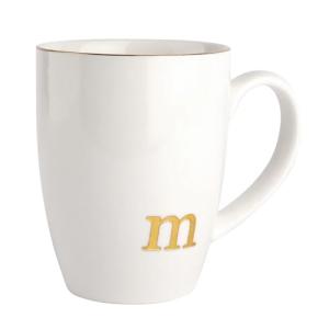 HOME SMILE Initial Coffee Cups for Women Friends Mom Daughter,Monogram Ceramic Mugs with Personalized m,Elegant Alphabet Tea Mugs,Cups for Office and Home,12 oz