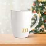 HOME SMILE Initial Coffee Cups for Women Friends Mom Daughter,Monogram Ceramic Mugs with Personalized m,Elegant Alphabet Tea Mugs,Cups for Office and Home,12 oz