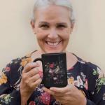 Colorful Roses Design Coffee Mugs, Elegant Flowers Black Ceramic Mugs, Personalized Name Roses Tea Cups, Customized Awesome Roses Cup Gift, Roses Gardening Tea Cups, Plant Mugs