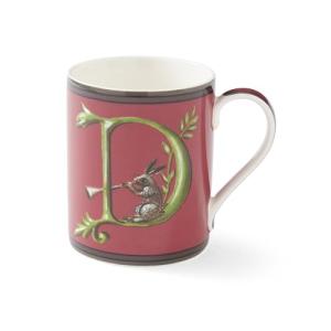 Spode Kit Kemp Alphabet Mug - Letter D Monogram in Fine China, 12oz Ceramic Coffee Cup for Hot Drinks, Personalized Drinkware for Unique Gifts, Dishwasher Safe Tea or Coffee Mug - Gift Box Included