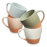 Sheffield Home Coffee Mugs Set of 4 Stoneware Mugs - 16oz Large Ceramic Coffee Mug with Handle - Dishwasher & Microwave Safe Classic Mug for Tea, Latte, Espresso and Cappuccino - Assorted Neutrals