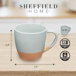 Sheffield Home Coffee Mugs Set of 4 Stoneware Mugs - 16oz Large Ceramic Coffee Mug with Handle - Dishwasher & Microwave Safe Classic Mug for Tea, Latte, Espresso and Cappuccino - Assorted Neutrals