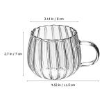 RQPQBO Clear Classic Glass Halloween Cups with Handle 12 Oz- Heat-Resistant Cute Pumpkin Coffee Mugs for Home, Office, Party Drinking Cups Microwave Safe (2Pcs)