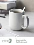 DOWAN 20 oz Large Coffee Mugs with Handle, Ceramic Cup Set of 6 for Tea Hot Cocoa, Mug Gifts Set, Soft White