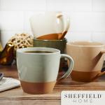 Sheffield Home Coffee Mugs Set of 4 Stoneware Mugs - 16oz Large Ceramic Coffee Mug with Handle - Dishwasher & Microwave Safe Classic Mug for Tea, Latte, Espresso and Cappuccino - Assorted Neutrals