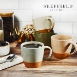 Sheffield Home Coffee Mugs Set of 4 Stoneware Mugs - 16oz Large Ceramic Coffee Mug with Handle - Dishwasher & Microwave Safe Classic Mug for Tea, Latte, Espresso and Cappuccino - Assorted Neutrals