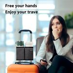 riemot Luggage Travel Cup Holder Free Hand Drink Caddy - Hold Two Coffee Mugs - Fits Roll on Most Suitcase Handles - Gifts for Flight Attendants &Frequent Travelers Accessories Grey