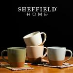 Sheffield Home Coffee Mugs Set of 4 Stoneware Mugs - 16oz Large Ceramic Coffee Mug with Handle - Dishwasher & Microwave Safe Classic Mug for Tea, Latte, Espresso and Cappuccino - Assorted Neutrals