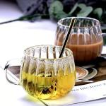 RQPQBO Clear Classic Glass Halloween Cups with Handle 12 Oz- Heat-Resistant Cute Pumpkin Coffee Mugs for Home, Office, Party Drinking Cups Microwave Safe (2Pcs)